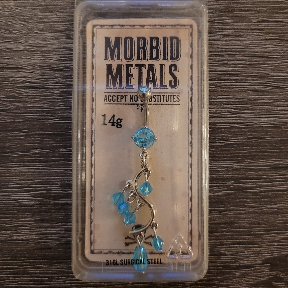 NEW Morbid Metals 14G Dangle Charm Belly Button Ring